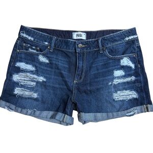 Paige Denim 31 Jimmy Jimmy Boyfriend‎ Shorts Distressed Destroyed Rolled Cuff